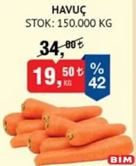 HAVUÇ KG fiyat ve kampanya bilgisi
